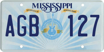 MS license plate AGB127