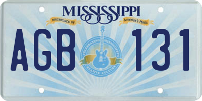 MS license plate AGB131
