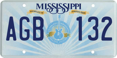 MS license plate AGB132