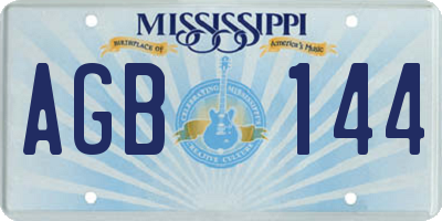 MS license plate AGB144