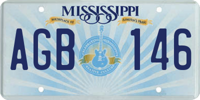 MS license plate AGB146