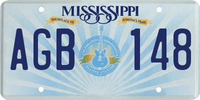 MS license plate AGB148