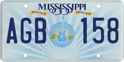MS license plate AGB158