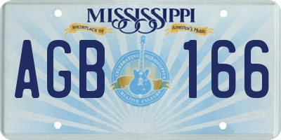 MS license plate AGB166