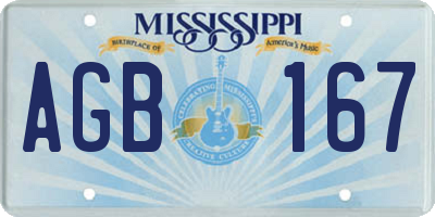 MS license plate AGB167