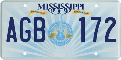 MS license plate AGB172