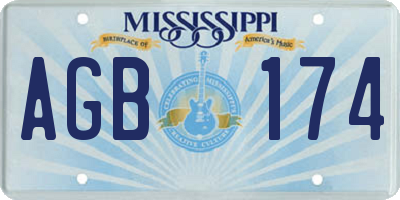MS license plate AGB174