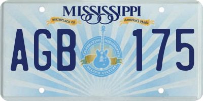 MS license plate AGB175