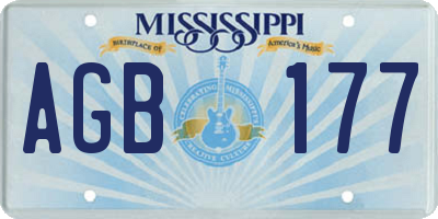 MS license plate AGB177