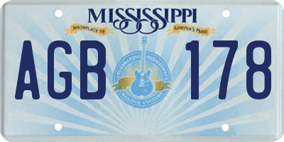 MS license plate AGB178