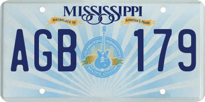 MS license plate AGB179