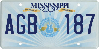 MS license plate AGB187