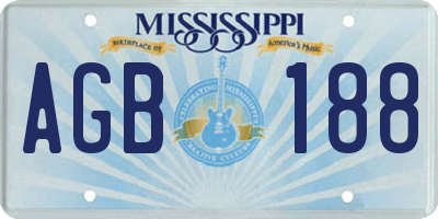 MS license plate AGB188