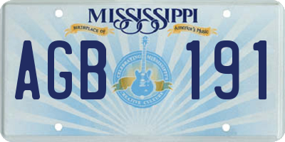 MS license plate AGB191