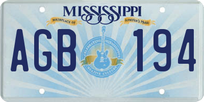 MS license plate AGB194