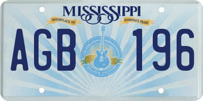 MS license plate AGB196