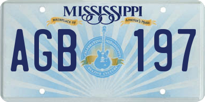 MS license plate AGB197
