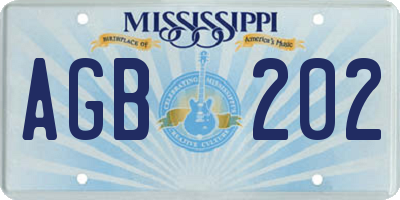 MS license plate AGB202