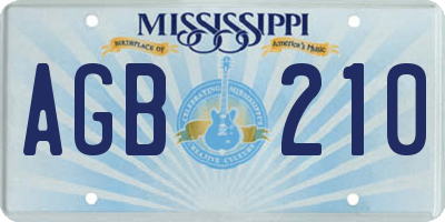 MS license plate AGB210