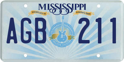 MS license plate AGB211