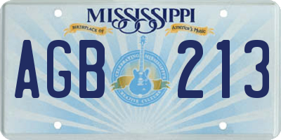 MS license plate AGB213