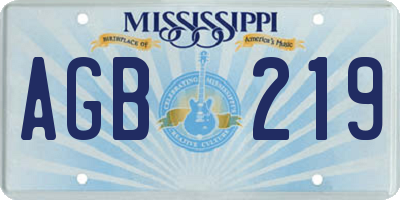 MS license plate AGB219