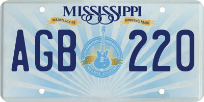 MS license plate AGB220