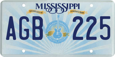 MS license plate AGB225