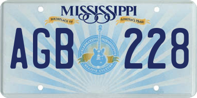 MS license plate AGB228
