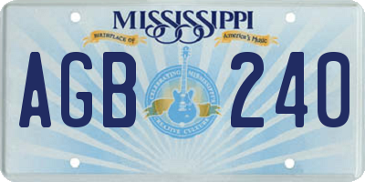 MS license plate AGB240