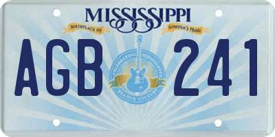 MS license plate AGB241