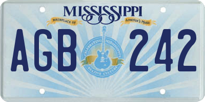 MS license plate AGB242