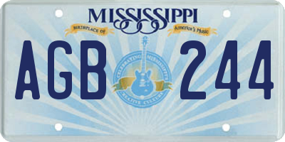 MS license plate AGB244