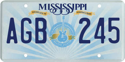 MS license plate AGB245