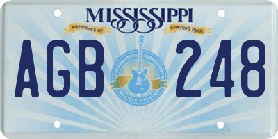 MS license plate AGB248