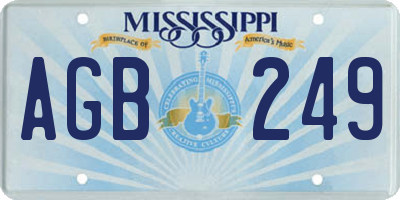 MS license plate AGB249
