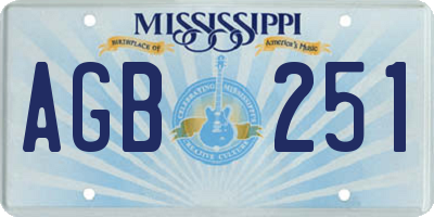 MS license plate AGB251