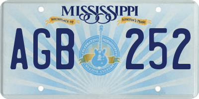MS license plate AGB252