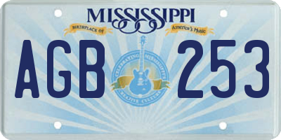 MS license plate AGB253