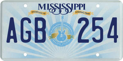 MS license plate AGB254