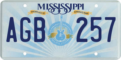 MS license plate AGB257
