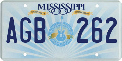 MS license plate AGB262