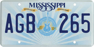 MS license plate AGB265