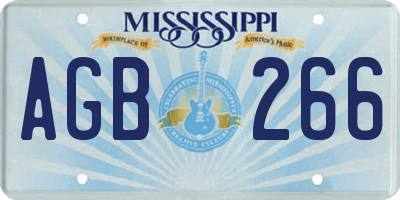 MS license plate AGB266