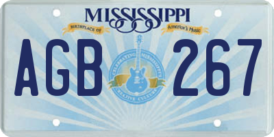 MS license plate AGB267