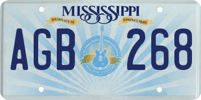 MS license plate AGB268