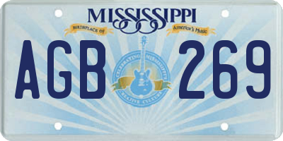 MS license plate AGB269