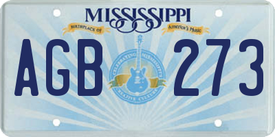 MS license plate AGB273