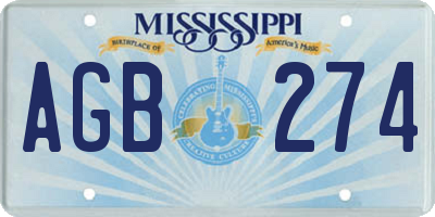 MS license plate AGB274
