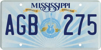 MS license plate AGB275